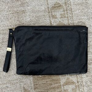 Hobo Black Leather Wristlet Clutch